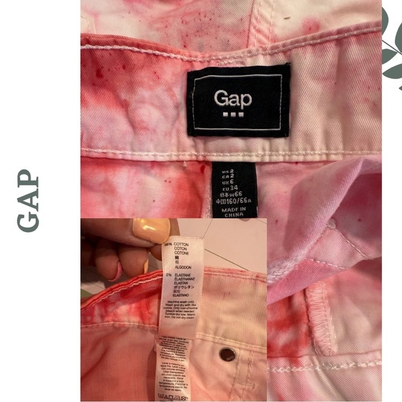 🛍️3/$40 GAP Pink Tie-Dye Cotton Stretch Shorts | Summer Festival | Size 2 - Picture 5 of 5